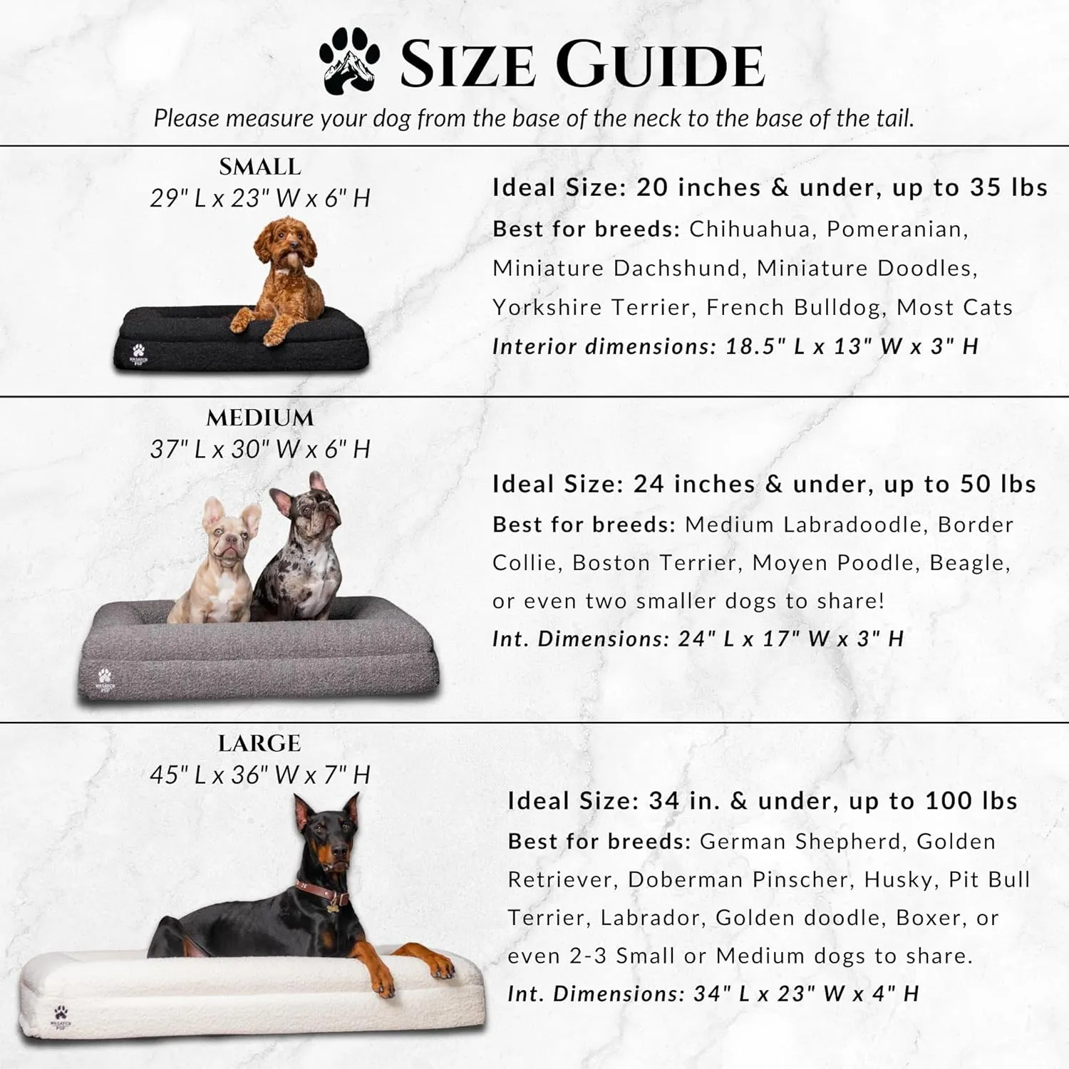 Luxury Boucle Fabric Orthopedic Large Dog Bed with Memory Foam | Breathable Comfort and Washable Dog Couch Bed with Waterproof Liner & Cover | Ideal Pet Beds for Big Dogs - Grey (45"x36x7)