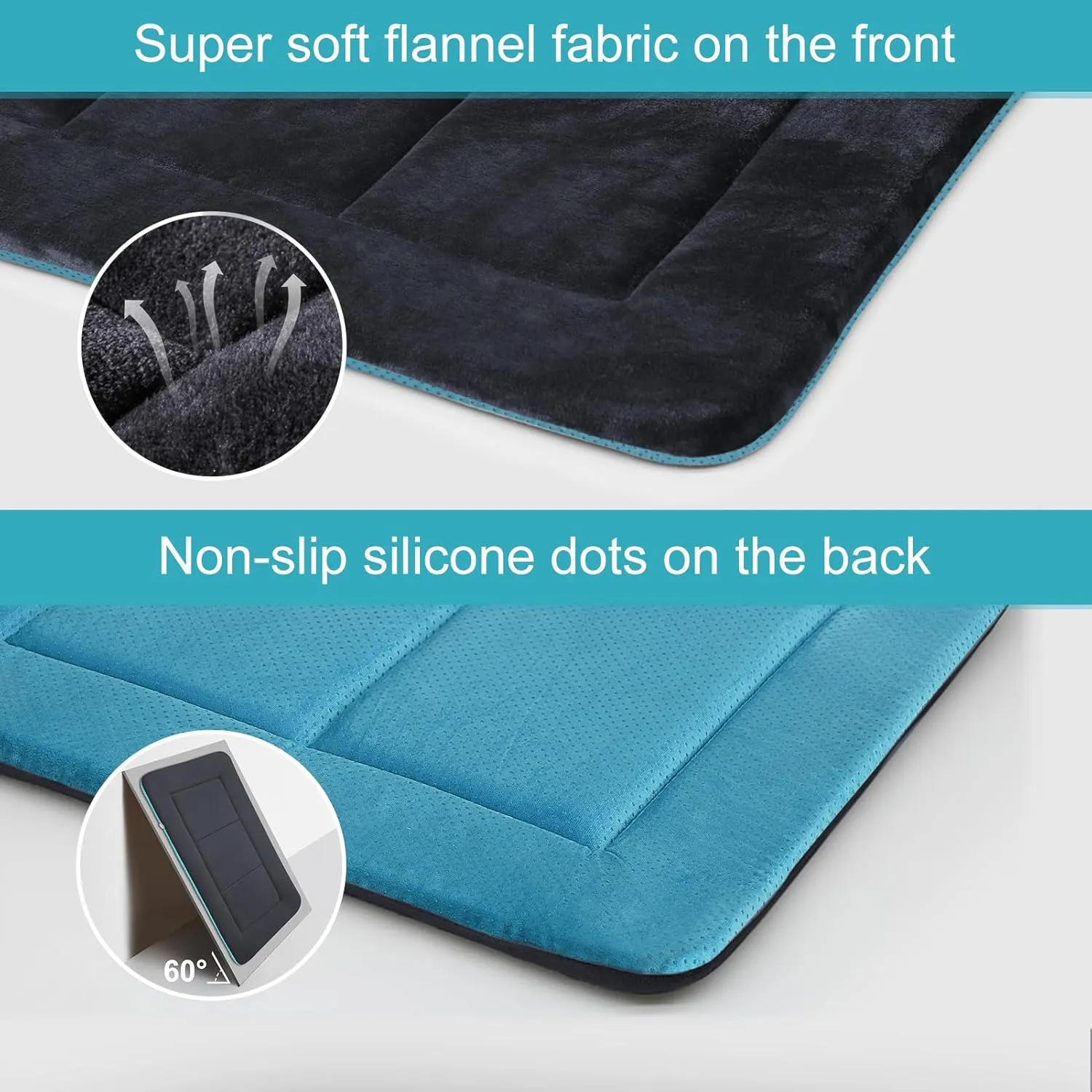 Magic Dog Plush Dog Bed for Medium/Large Dogs - Soft Dog Crate Pad Dog Bed Mat, 36-Inch Washable Kennel Pad Pet Beds with Non-Slip Bottom, Dark Grey