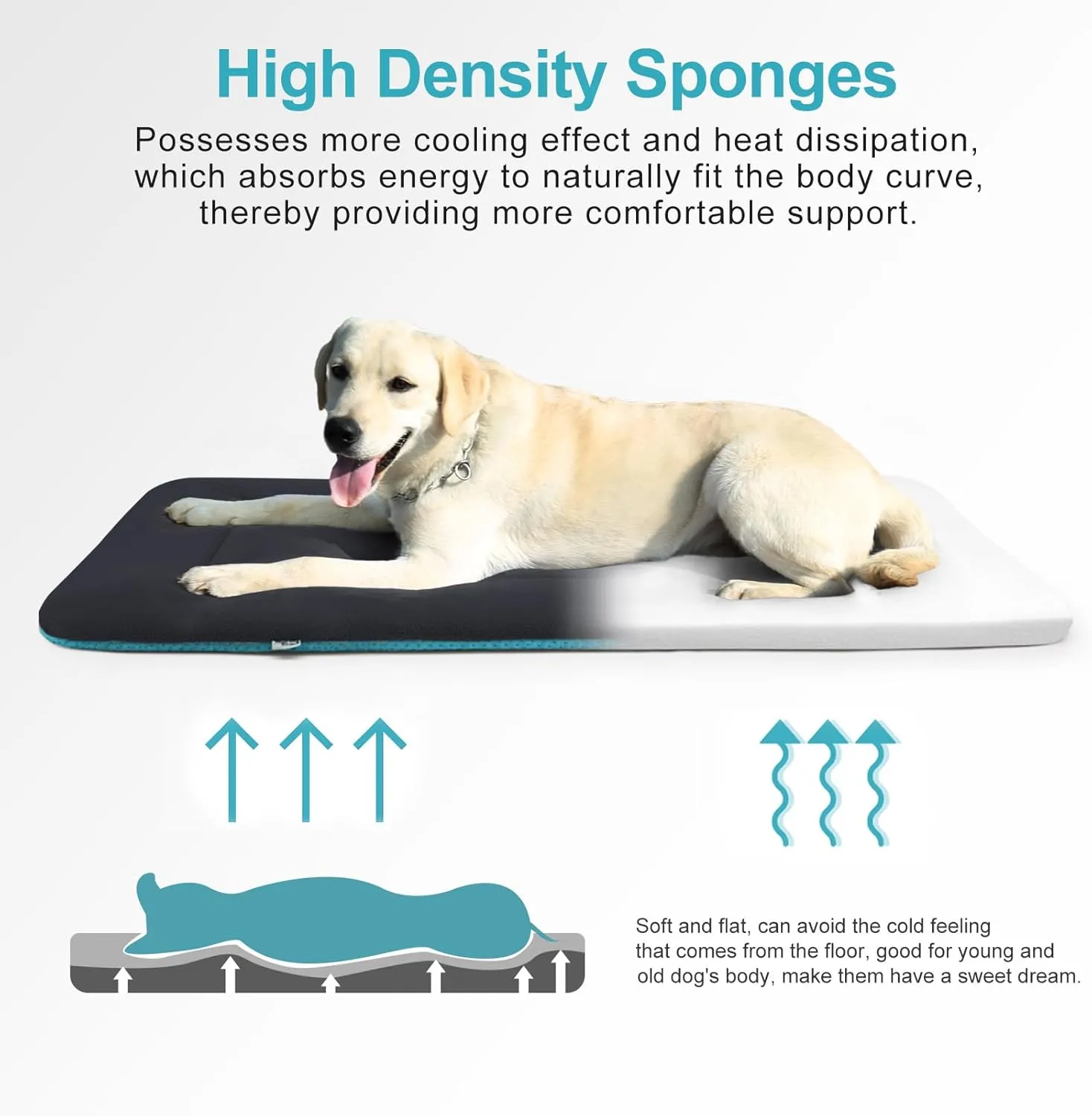 Magic Dog Plush Dog Bed for Medium/Large Dogs - Soft Dog Crate Pad Dog Bed Mat, 36-Inch Washable Kennel Pad Pet Beds with Non-Slip Bottom, Dark Grey