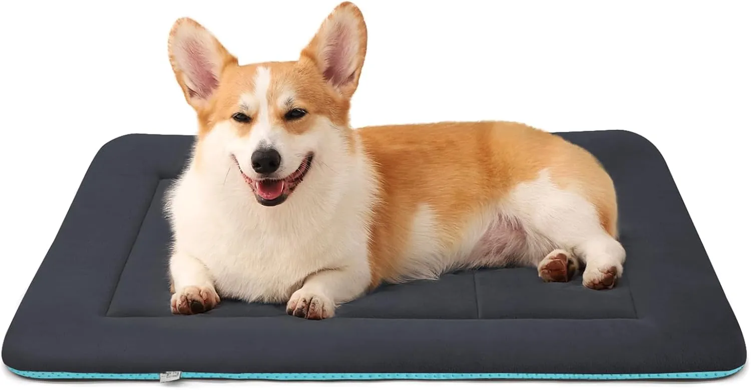 Magic Dog Plush Dog Bed for Medium/Large Dogs - Soft Dog Crate Pad Dog Bed Mat, 36-Inch Washable Kennel Pad Pet Beds with Non-Slip Bottom, Dark Grey