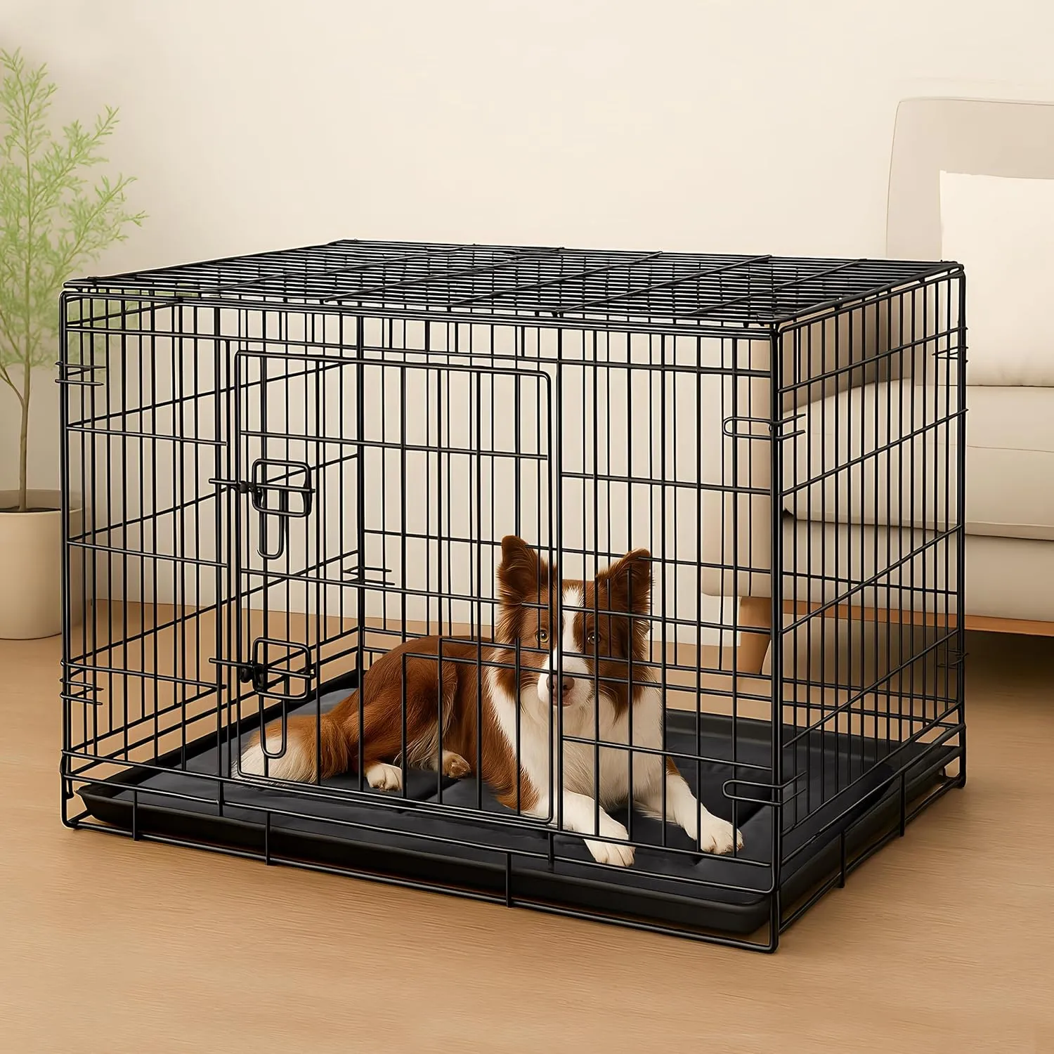MAXYOYO Chew Proof Dog Beds, Indestructible Dog Crate Pad for Aggressive Chewers, Machine Washable Mat with a Removable Protect Cover