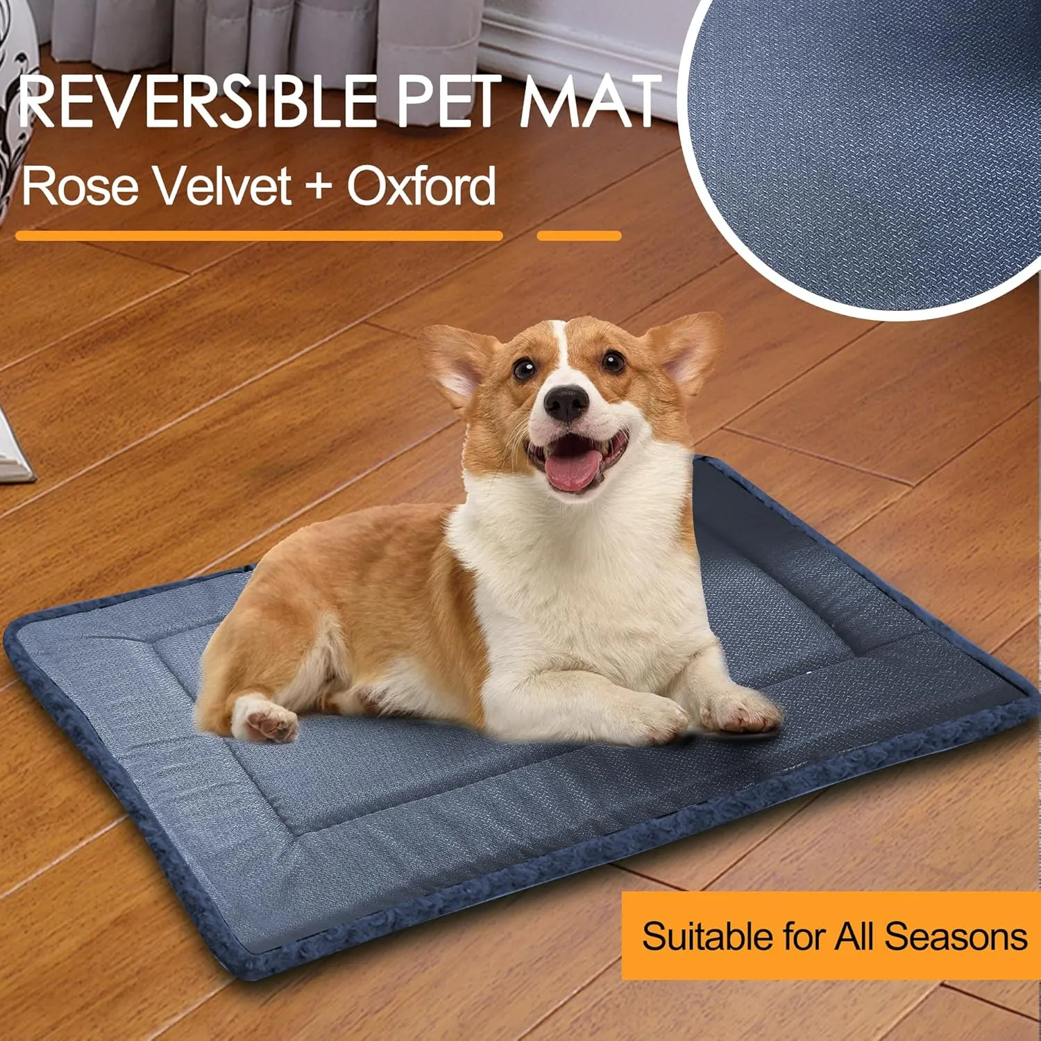Medium Sized Dog Mattress Pad - Plush Surface, Chew Proof Design, Perfect for Crates or Home Use, 30x20 Inch, Waterproof and Machine Washable, Ideal for Medium Dogs Blue & Cats beds