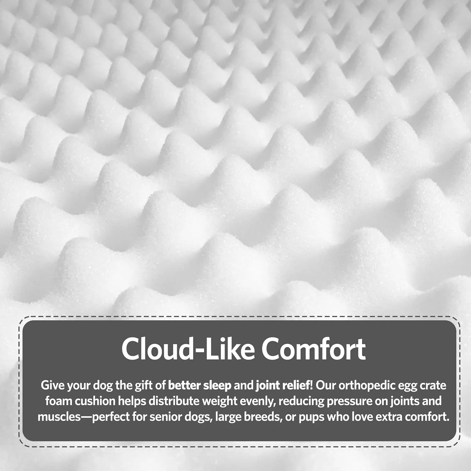 MidWest Homes for Pets Orthoperdic Egg-Crate Nesting Pet Bed w/ Teflon Fabric Protector, Medium Gray