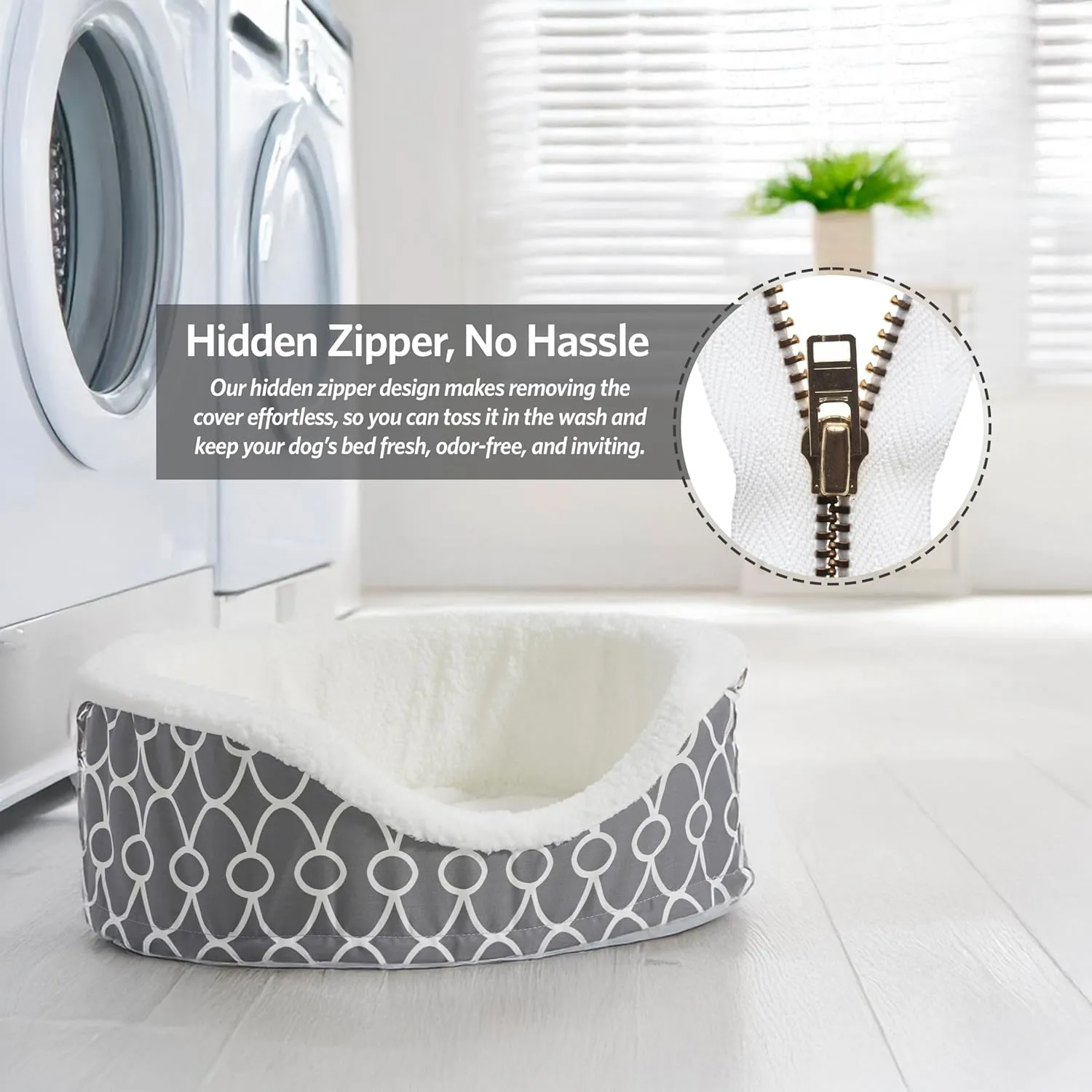 MidWest Homes for Pets Orthoperdic Egg-Crate Nesting Pet Bed w/ Teflon Fabric Protector, Medium Gray