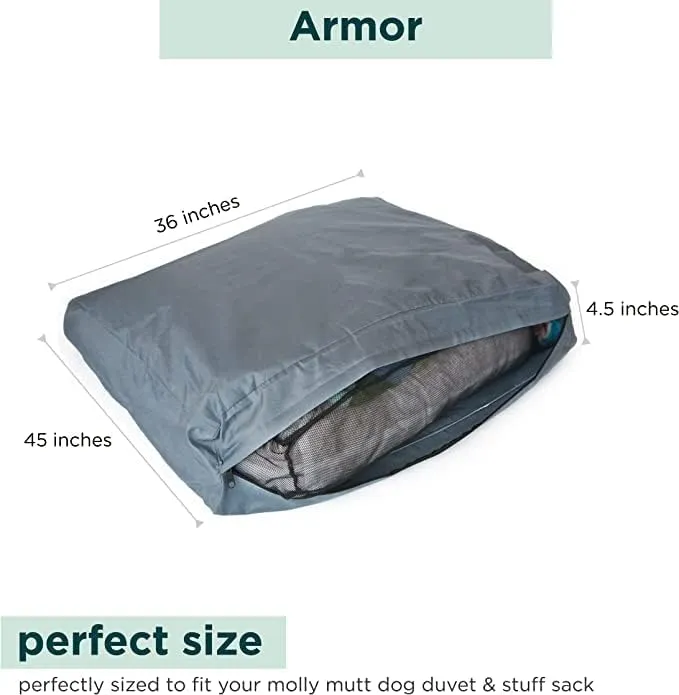 Molly Mutt Water-Resistant Dog Bed Liner, Polyester Bed Liner for Dogs, Easy to Clean, Gray, Medium/Large, 27x36x4.75