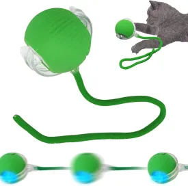 New Interactive Rolling Dog Ball, 360 Smart Pet Toy Ball, Self Rolling Ball Cat Toys for Small Medium Dogs Cats, Green 1pcs