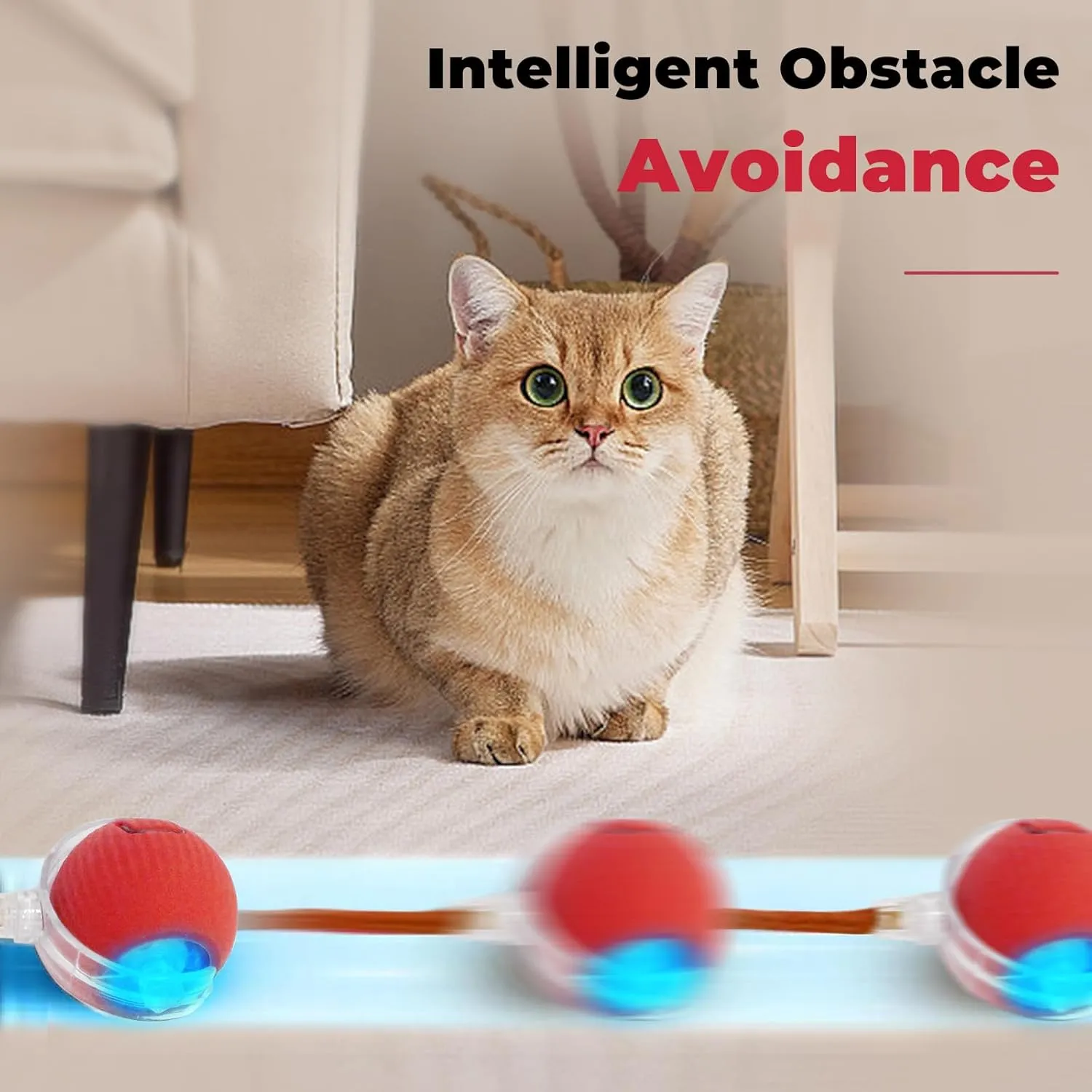 New Interactive Rolling Dog Ball, 360 Smart Pet Toy Ball, Self Rolling Ball Cat Toys for Small Medium Dogs Cats, Green 1pcs
