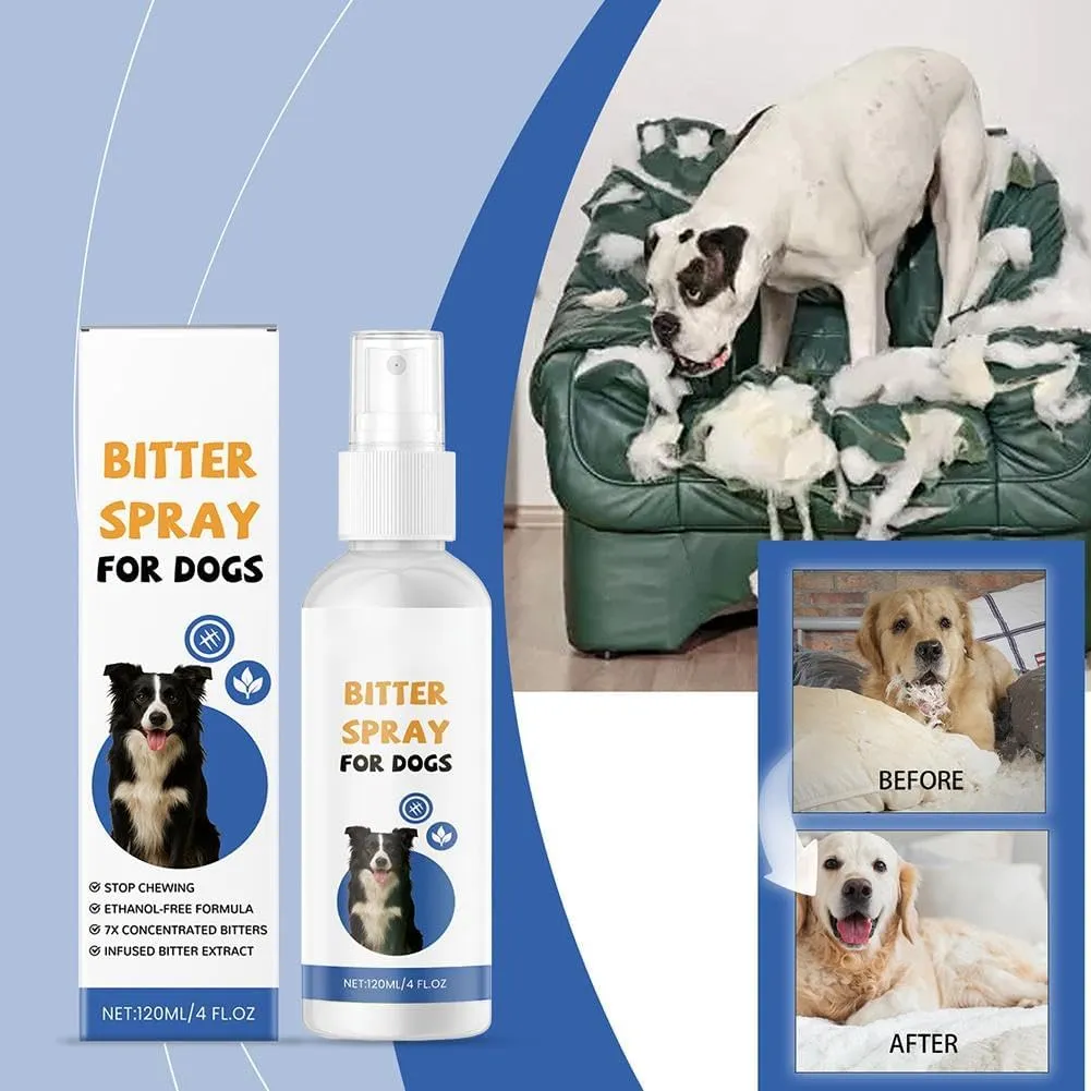 No Chew Spray for Dogs,Bitter Spray For Dogs To Stop Chewing,Can Effectively Protect The Safety Of Furniture,Plant,Shoes,Valuables,120ML Effective Anti Chew Spray Natural Ingredients for Dogs (3pcs)