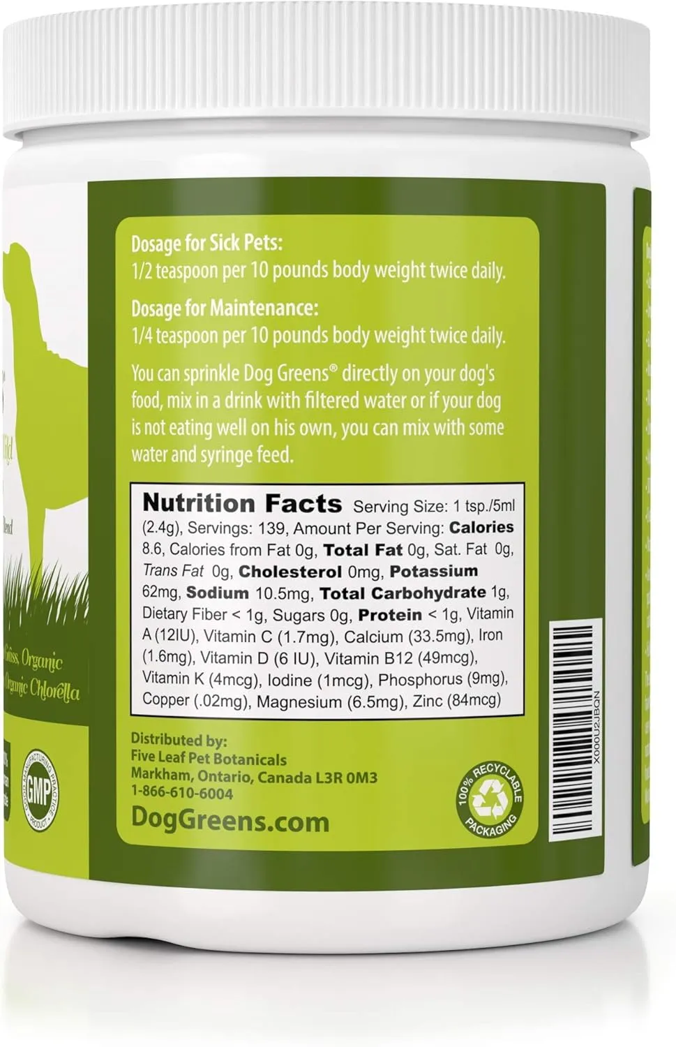 Organic Plant-Based Supplement for Skin, Coat, Digestive & Immune Health in Dogs (12 oz); Natural, Holistic and Vet Approved, Add to Dog Food, Homemade Dog Food, Raw Dog Food, Vegan, 4 Pack