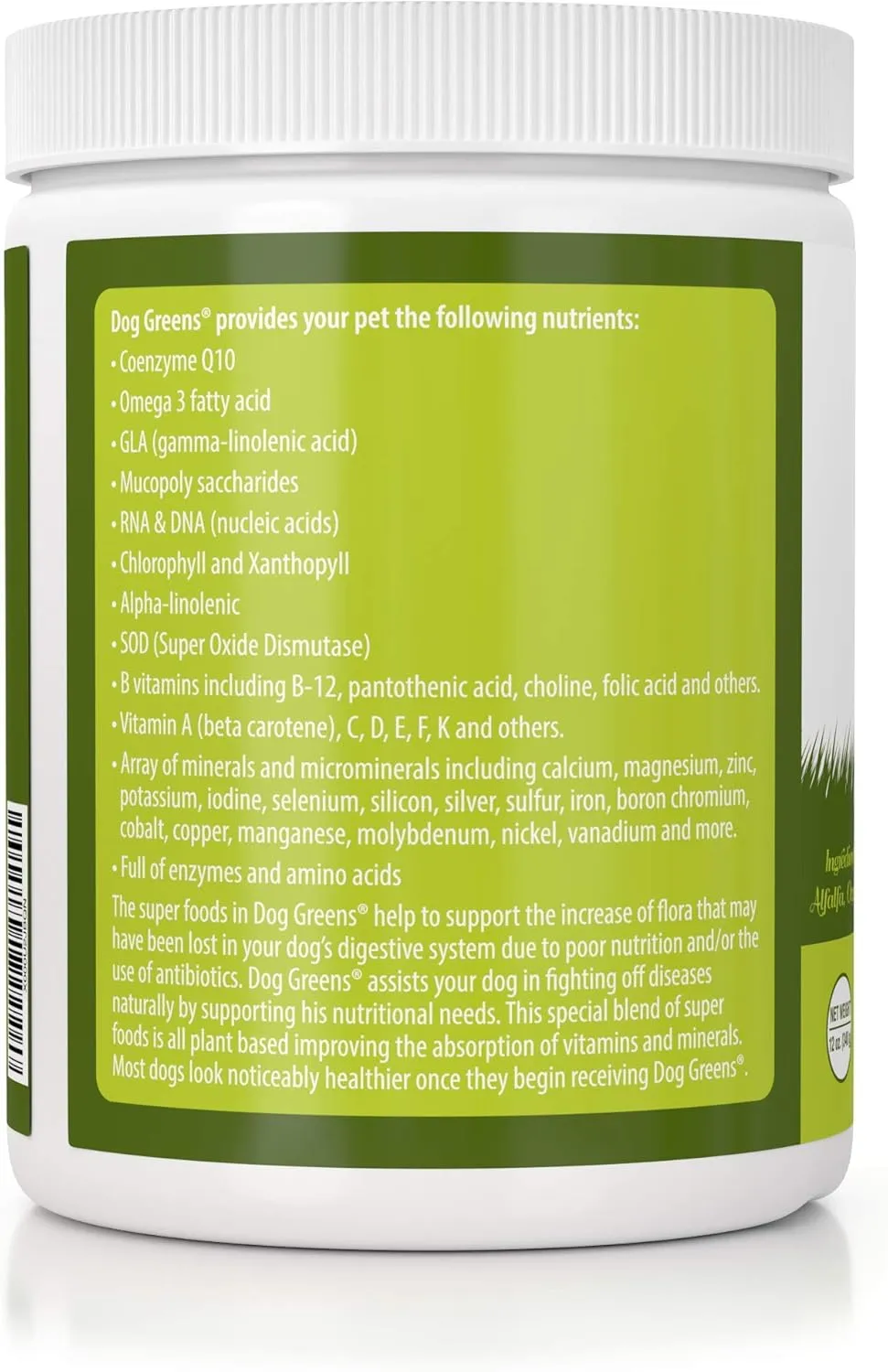 Organic Plant-Based Supplement for Skin, Coat, Digestive & Immune Health in Dogs (12 oz); Natural, Holistic and Vet Approved, Add to Dog Food, Homemade Dog Food, Raw Dog Food, Vegan, 4 Pack