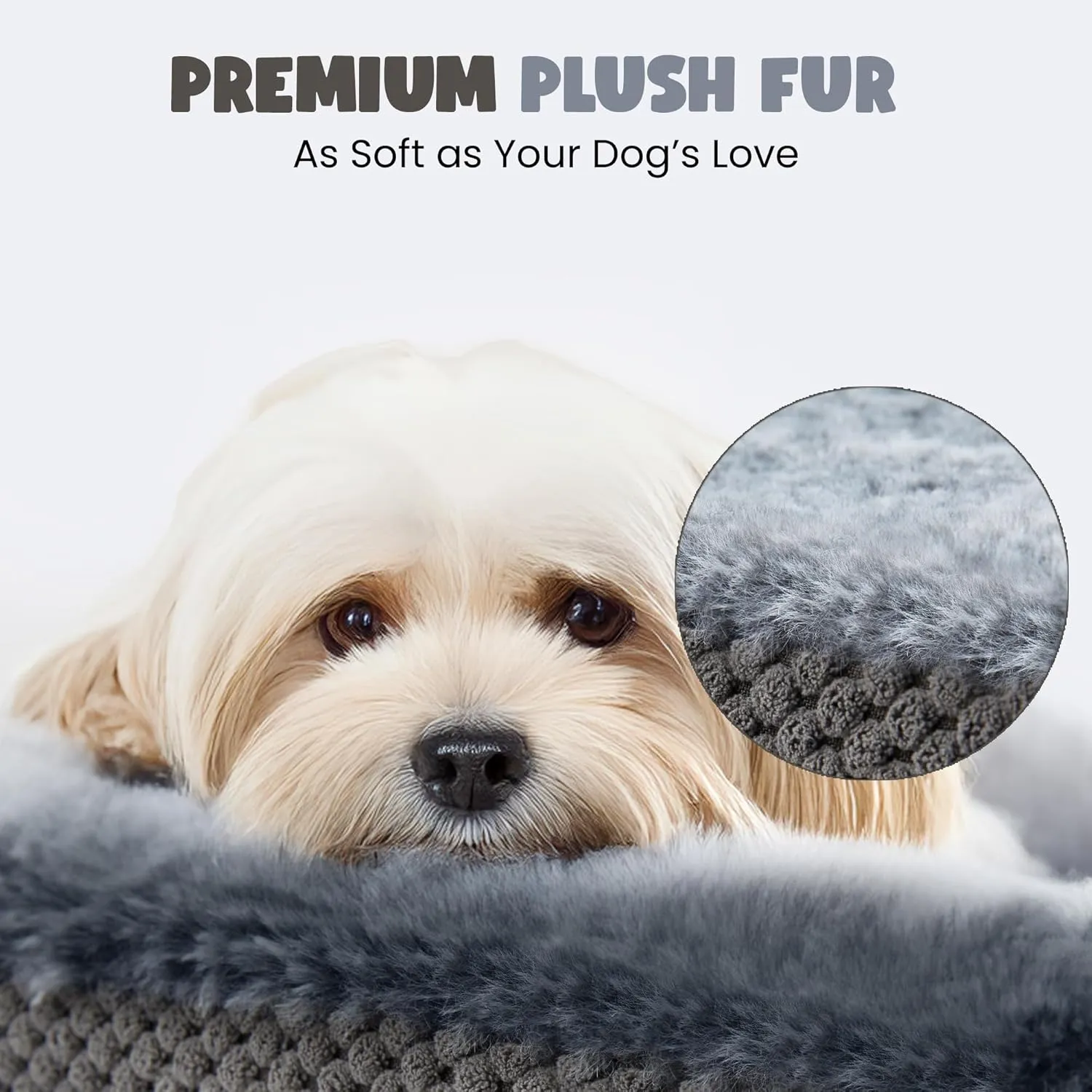 Orthopedic Dog Bed for Large Dogs, Washable Oval Dog Couch Bed with Sides, Soft and Comfort, Calming Sleeping Pet Bed Durable Pet Cuddler with Anti-Slip Bottom, 35 x 26 x 7 inch (Grey)