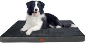 Orthopedic Dog Bed for Large Dogs, Waterproof Dog Bed for Crate with Removable Washable Cover, Anti-Slip Bottom, Pet Bed Mat, 36" x 27" x 3" Dark Gray