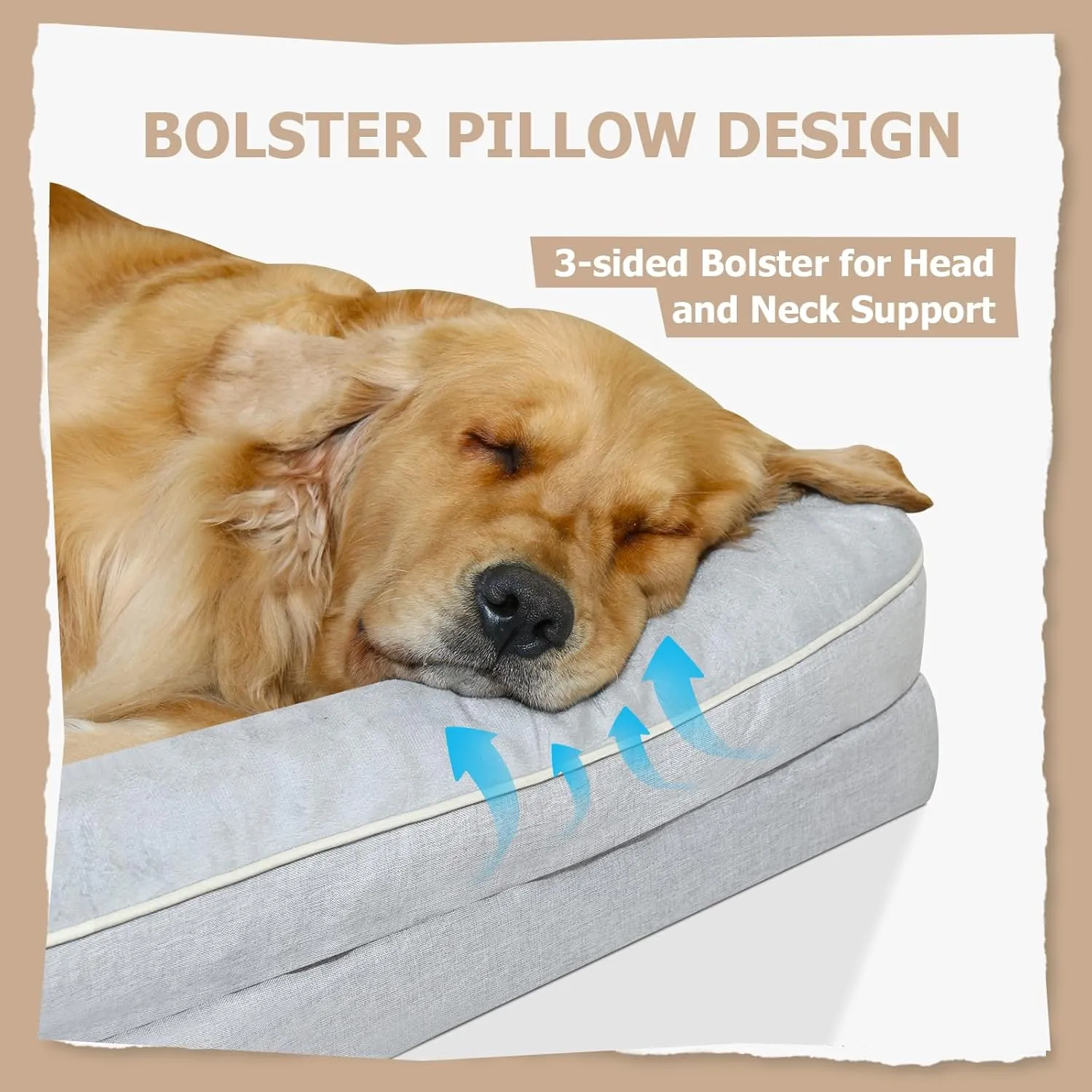 Orthopedic Dog Bed XLarge Sized Dogs- Waterproof Memory Foam XL Pet Couch Bed with Removable Washable Cover & Non-Slip Bottom, Giant Dog Sofa Beds (XL, Grey)