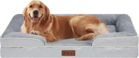 Orthopedic Dog Bed XLarge Sized Dogs- Waterproof Memory Foam XL Pet Couch Bed with Removable Washable Cover & Non-Slip Bottom, Giant Dog Sofa Beds (XL, Grey)