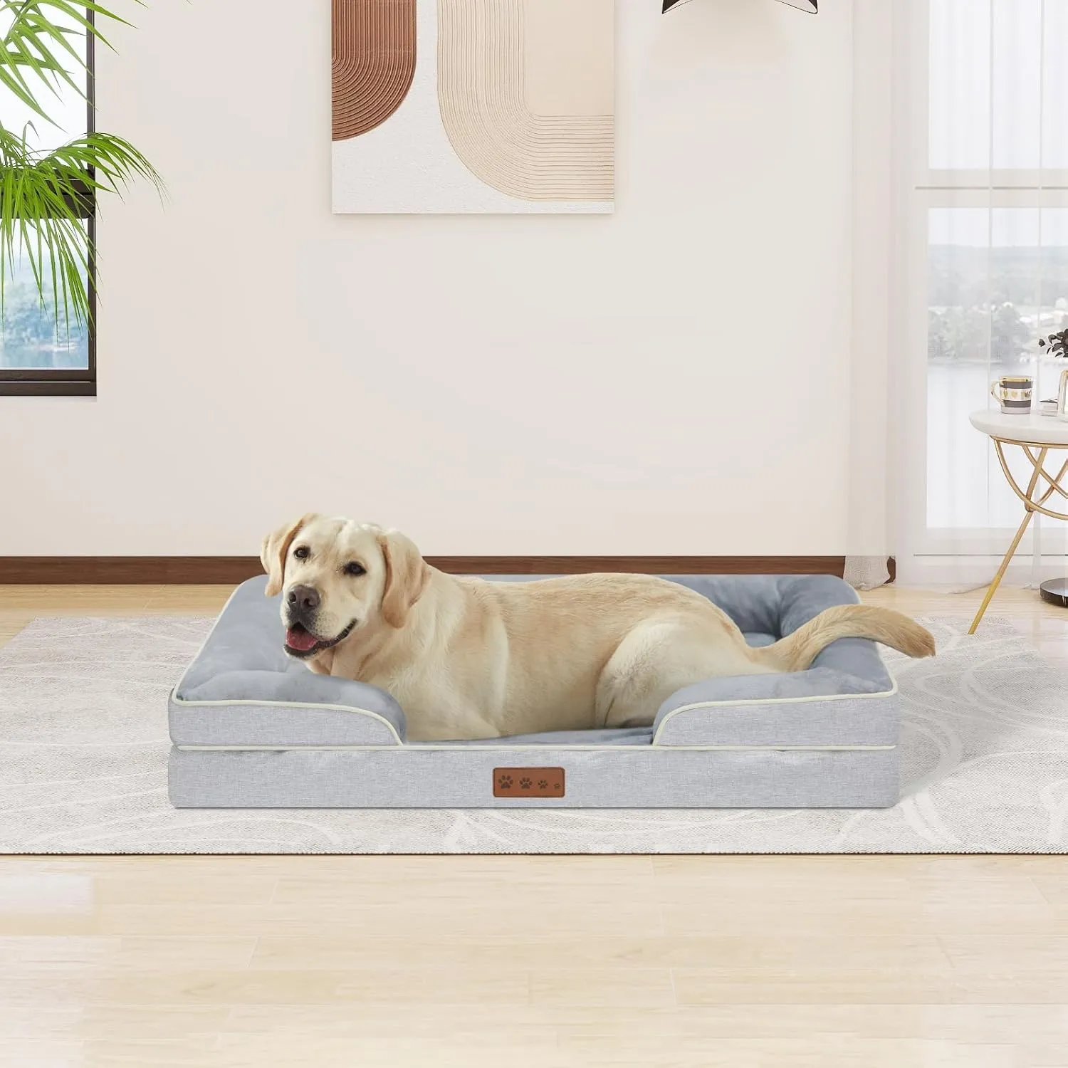 Orthopedic Dog Bed XLarge Sized Dogs- Waterproof Memory Foam XL Pet Couch Bed with Removable Washable Cover & Non-Slip Bottom, Giant Dog Sofa Beds (XL, Grey)