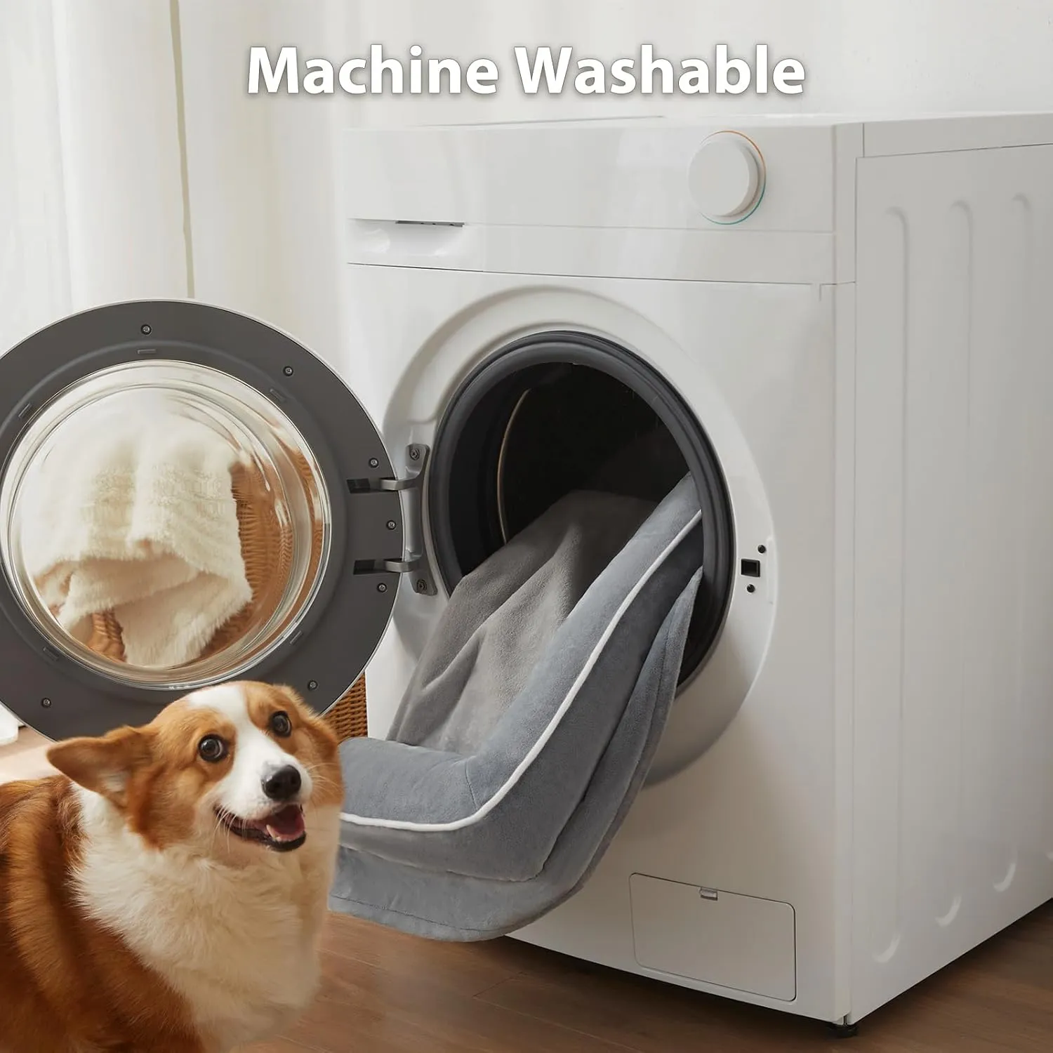 Orthopedic Dog Beds Large Sized Dog, Waterproof Bed with Sides, Washable Couch Dog Bed with Removable Pillow Cover and Anti-Slip Bottom, Pet Bed for Large Dogs.