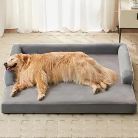 Orthopedic Dog Beds Large Sized Dog, Waterproof Bed with Sides, Washable Couch Dog Bed with Removable Pillow Cover and Anti-Slip Bottom, Pet Bed for Large Dogs.