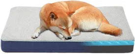 Orthopedic Memory Foam Dog Bed,Cooling Dog Beds for Large Dogs,Washable Pet Beds for Crate with Plush Cover, Waterproof Lining, L(35inch)