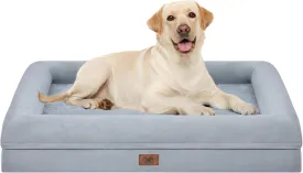 Orthopedic Washable Dog Bed for Extra Large Dogs: XL Dog Bed with 4 Bolster Sides, Non-Slip and Egg-Crate Foam Big Pet Sofa with Waterproof Removable Cover