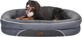 Orthopedic Washable Large Dog Bed: Cooling Dog Bed with Bolsters - Jumbo Bed Waterproof Removable Cover Non-Slip Pet Bed for Extra Large Sized
