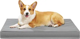 Outdoor Indestructible Dog Bed - Durable Orthopedic Egg Crate Foam Bed with 2520D Oxford Fabric, Waterproof & Anti-Slip Crate Pad for XL Dogs, 36"27"3.5" Grey