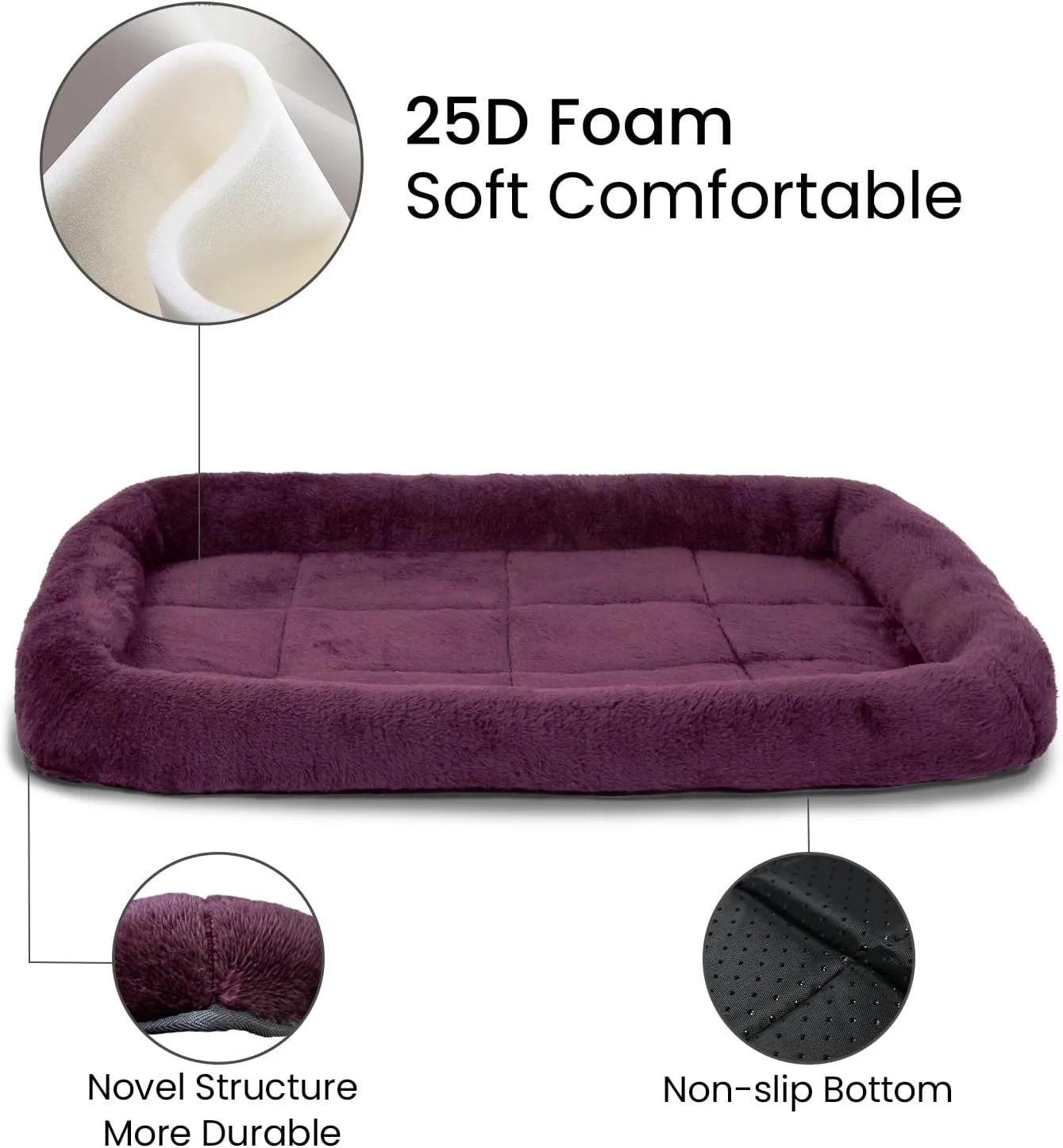 Patas Lague Bolster Dog Bed for Extra Small Dogs 16''x12'', Soft Warm Foam Pet Sofa Bed, Machine Washable Pet Cat Crate Mat for Toy Breeds, Taupe