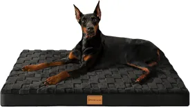 Patas Lague Orthopedic Dog Bed for Large Dogs, Waterproof Soft Warm Comfortable Egg Crate Foam Medium Pet Beds Mat with Removable Washable Cover and Nonskid Bottom, 36''X24'' Black