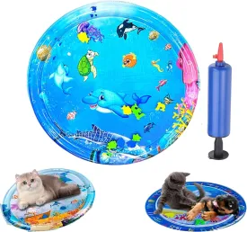 Paw Cool Oasis Bed, 2025 Upgraded Pet Cooling Water Bed - Ideal for Cats and Dogs, Cat Waterbed Toy with Fish, Discover The Ultimate Comfort for Your Pet (E)