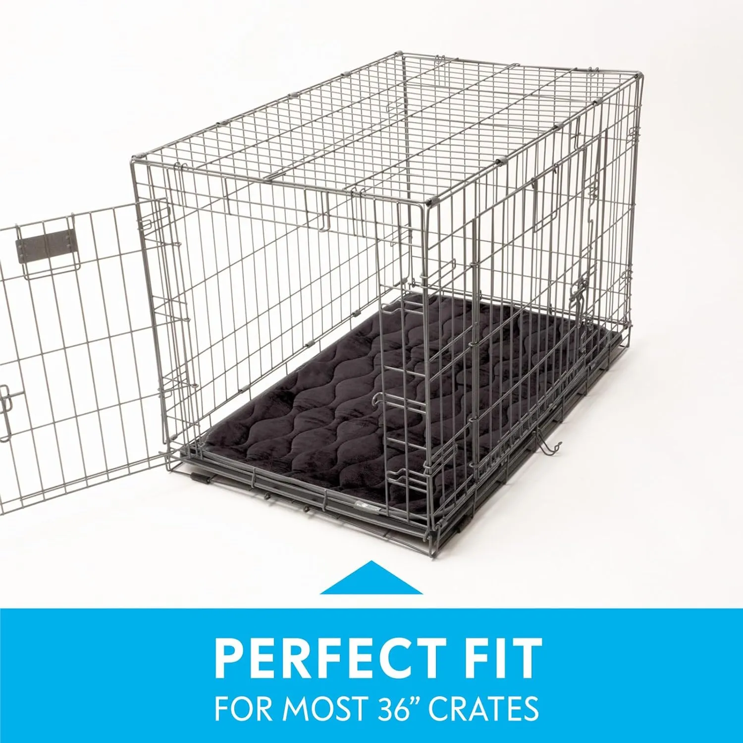 Paw Inspired Washable Padded Crate Mats for Dogs | 35 x 22 Pad, Fits 36-inch Kennels | Leakproof, Plush Pet Beds (Gray)