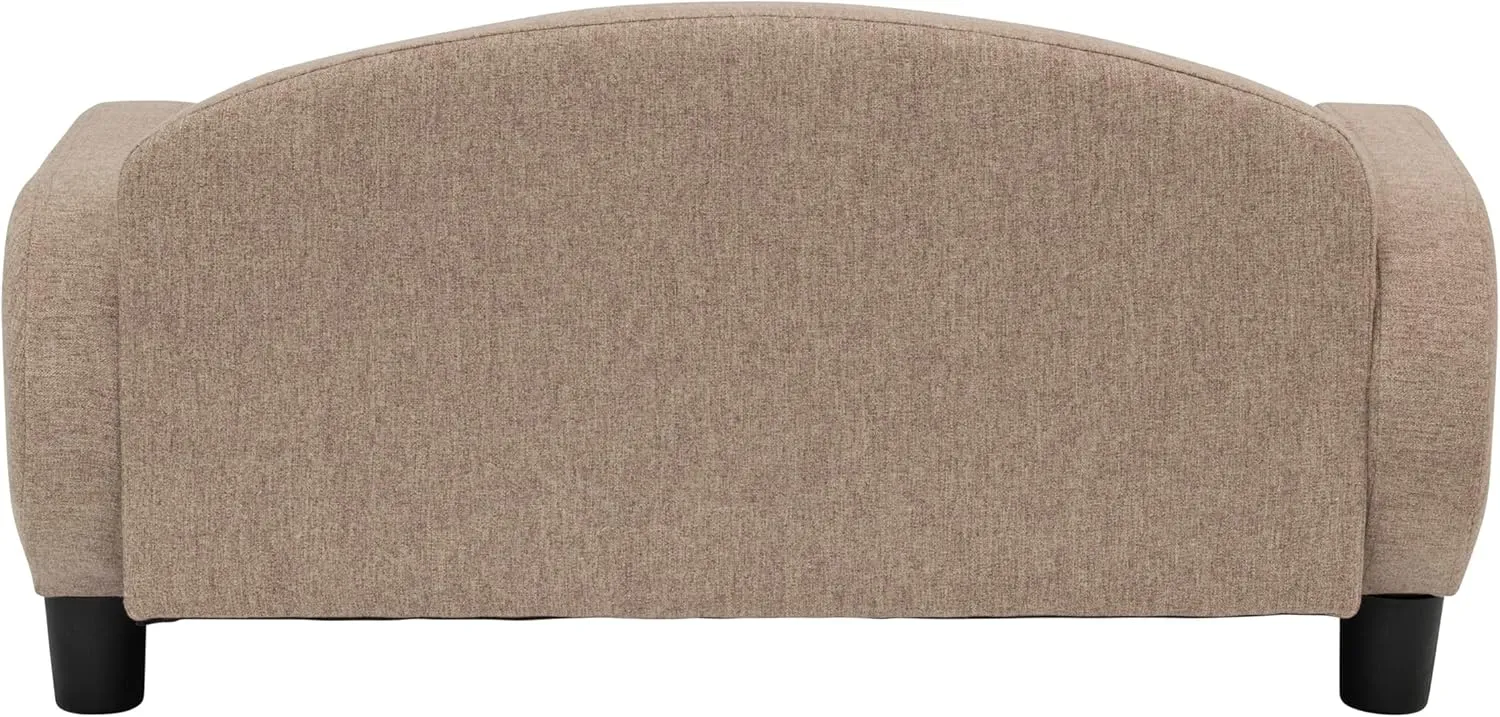 Paws & Purrs Modern Pet Sofa 31.5" Wide Low Back Lounging Bed with Removable Mattress Cover in Espresso/Sand