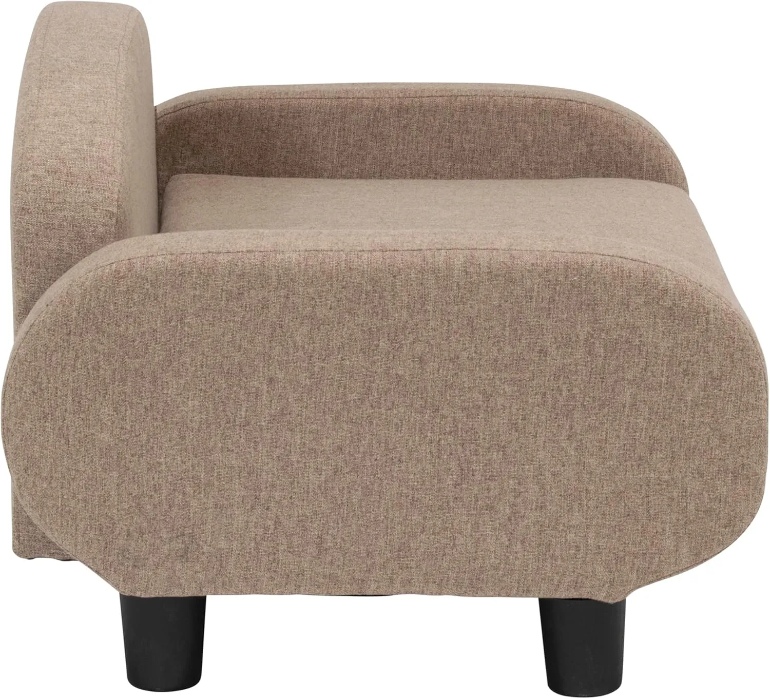 Paws & Purrs Modern Pet Sofa 31.5" Wide Low Back Lounging Bed with Removable Mattress Cover in Espresso/Sand