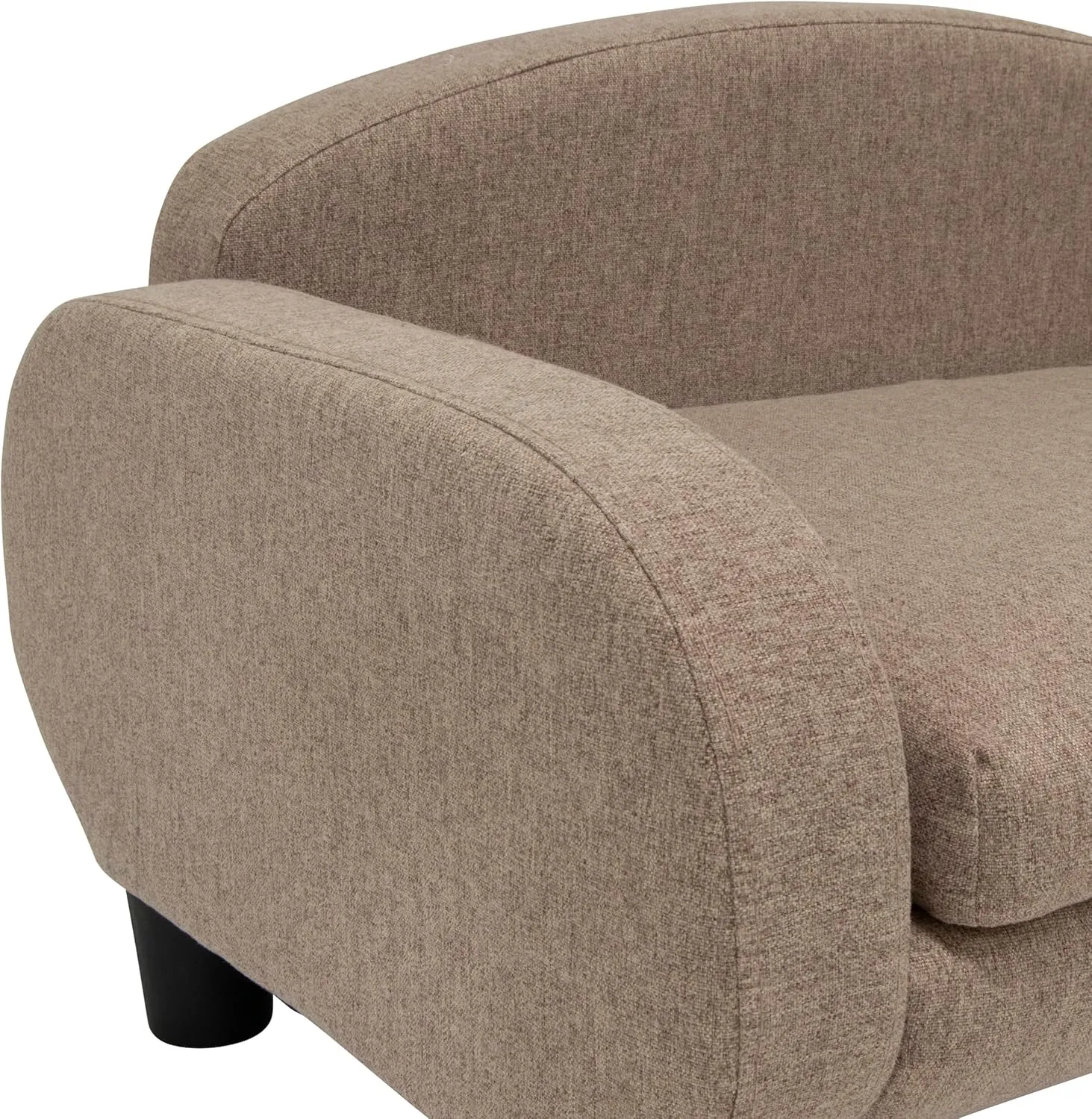 Paws & Purrs Modern Pet Sofa 31.5" Wide Low Back Lounging Bed with Removable Mattress Cover in Espresso/Sand