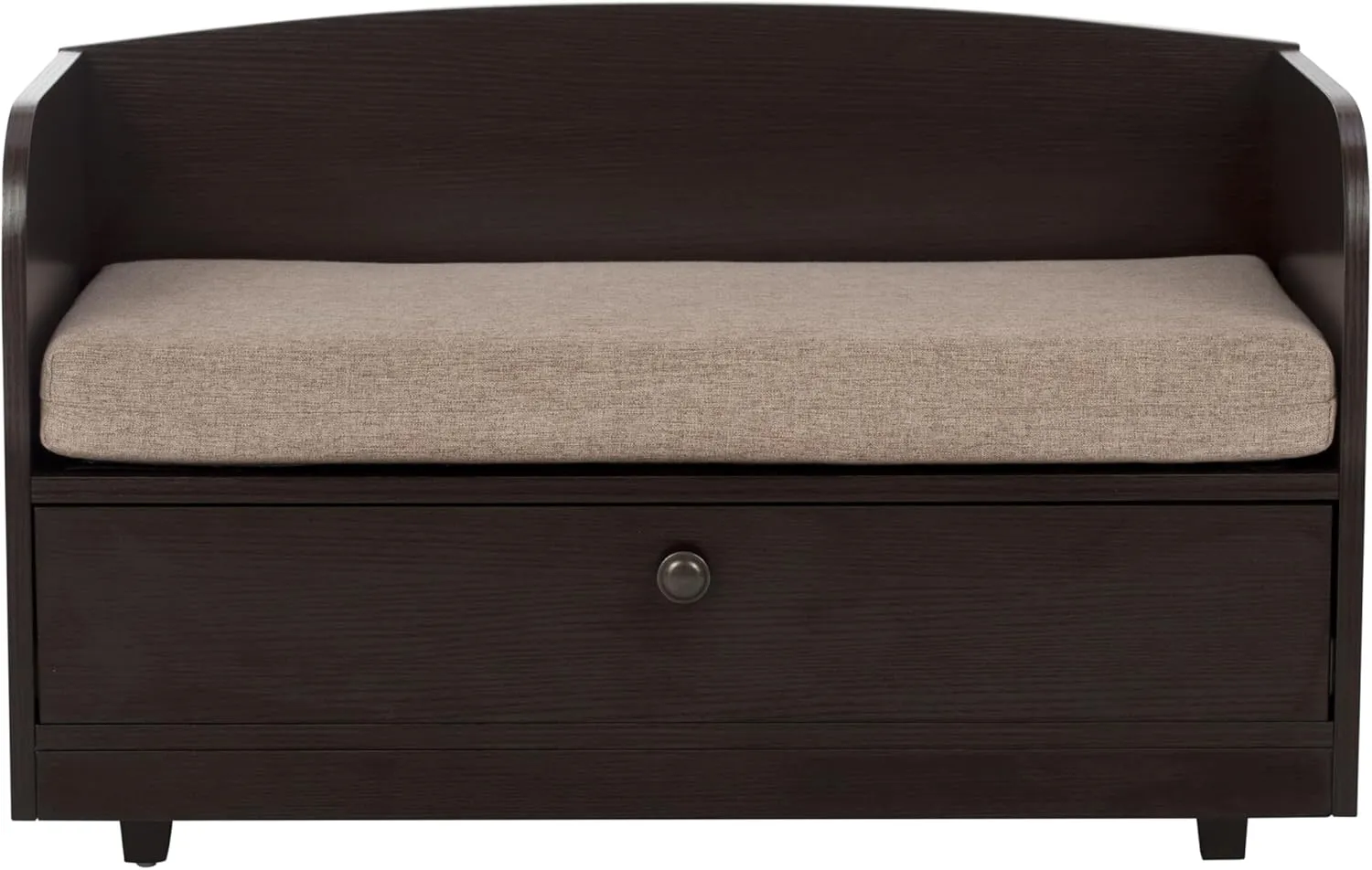 Paws & Purrs Pet Bed with Storage Drawer, Espresso/Sand
