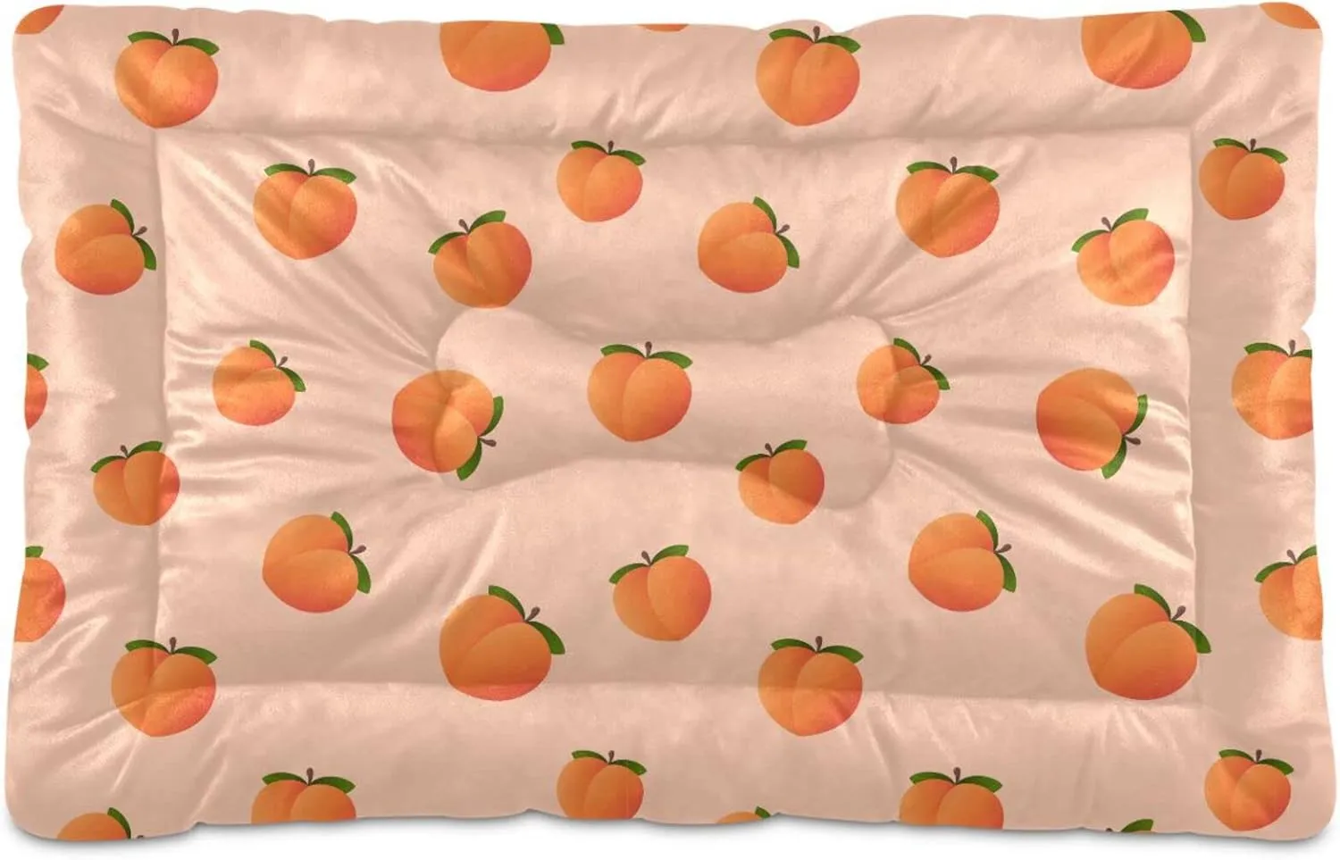 Peach Fruit Dog Bed Cat Bed Soft Washable Pet Crate Mat Non Slip Comfortable Durable Dog Crate Bed for Medium Large Small Dogs Cats, 24 x 36 Inch