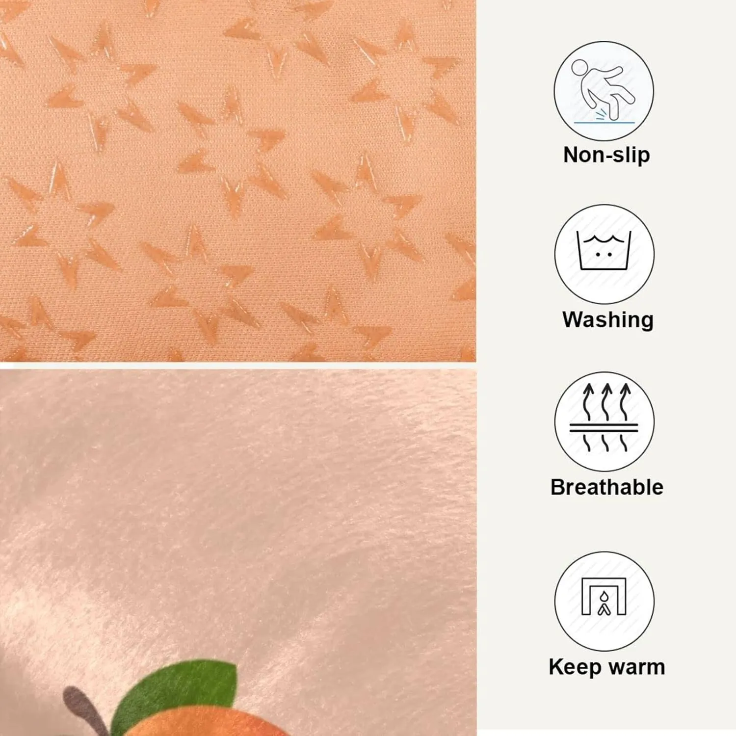 Peach Fruit Dog Bed Cat Bed Soft Washable Pet Crate Mat Non Slip Comfortable Durable Dog Crate Bed for Medium Large Small Dogs Cats, 24 x 36 Inch