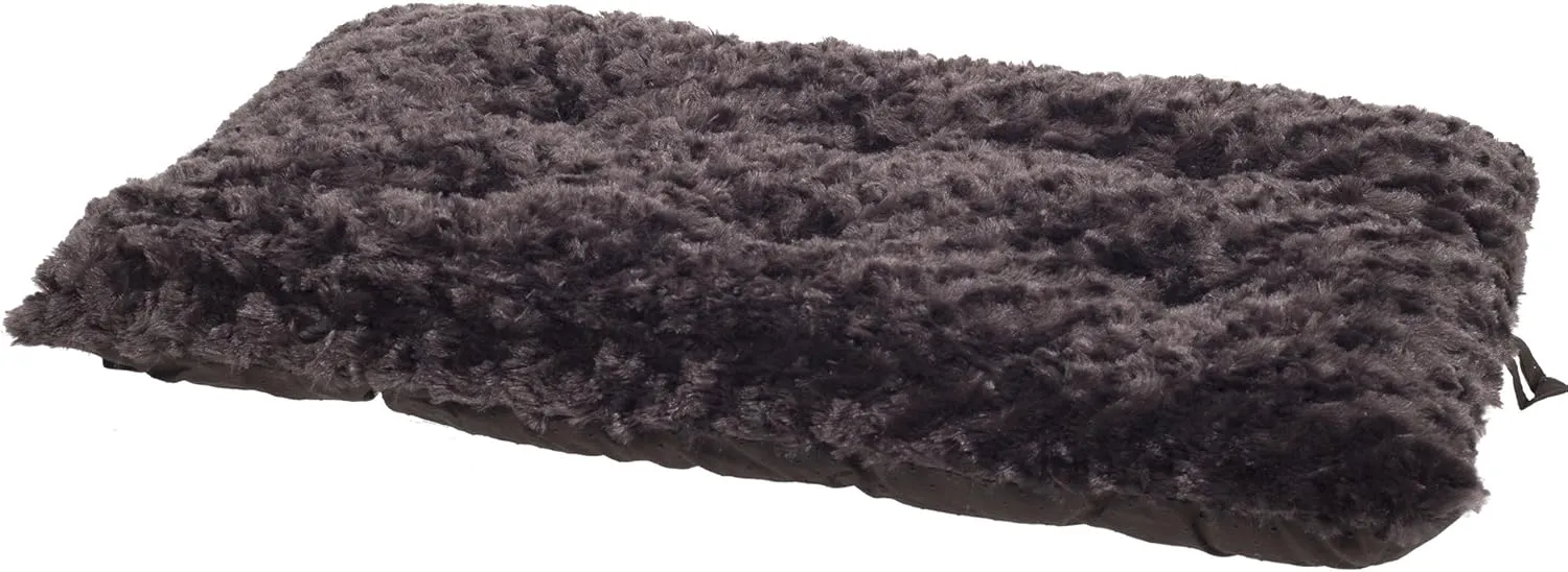 Pet Bed  36x24 Dog Pillow and Crate Pad with Faux Fur Sleep Surface and Non-Slip Bottom  Machine Washable Dog Bed by PETMAKER (Brown)