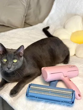 Pet Hair Remover and Reusable Lint Roller- Fluffy Paws Cat and Dog Hair Remover -Blue Color Handle