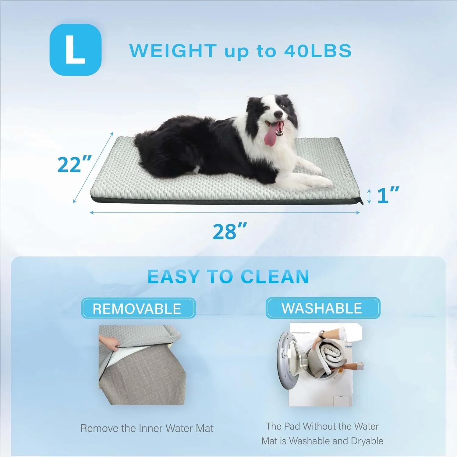 Pet Mat Heating & Cooling System, Consistent Warm and Cold Water Pad for Dogs and Cats, No Chemical Gel or Refrigeration Needed, Machine Washable, Ideal for Home(28.0"L x 22.0"W x 1.0"Th)