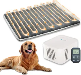 Pet Mat Heating & Cooling System, Consistent Warm and Cold Water Pad for Dogs and Cats, No Chemical Gel or Refrigeration Needed, Machine Washable, Ideal for Home(28.0"L x 22.0"W x 1.0"Th)
