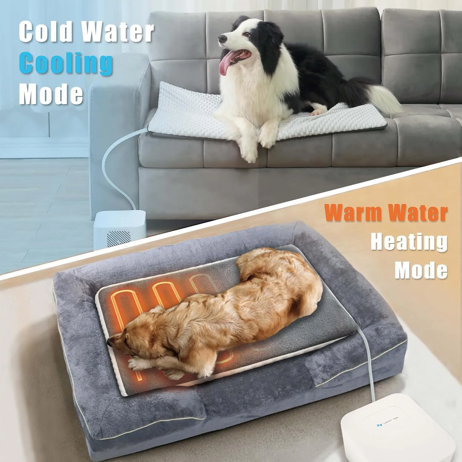 Pet Mat Heating & Cooling System, Consistent Warm and Cold Water Pad for Dogs and Cats, No Chemical Gel or Refrigeration Needed, Machine Washable, Ideal for Home(28.0"L x 22.0"W x 1.0"Th)