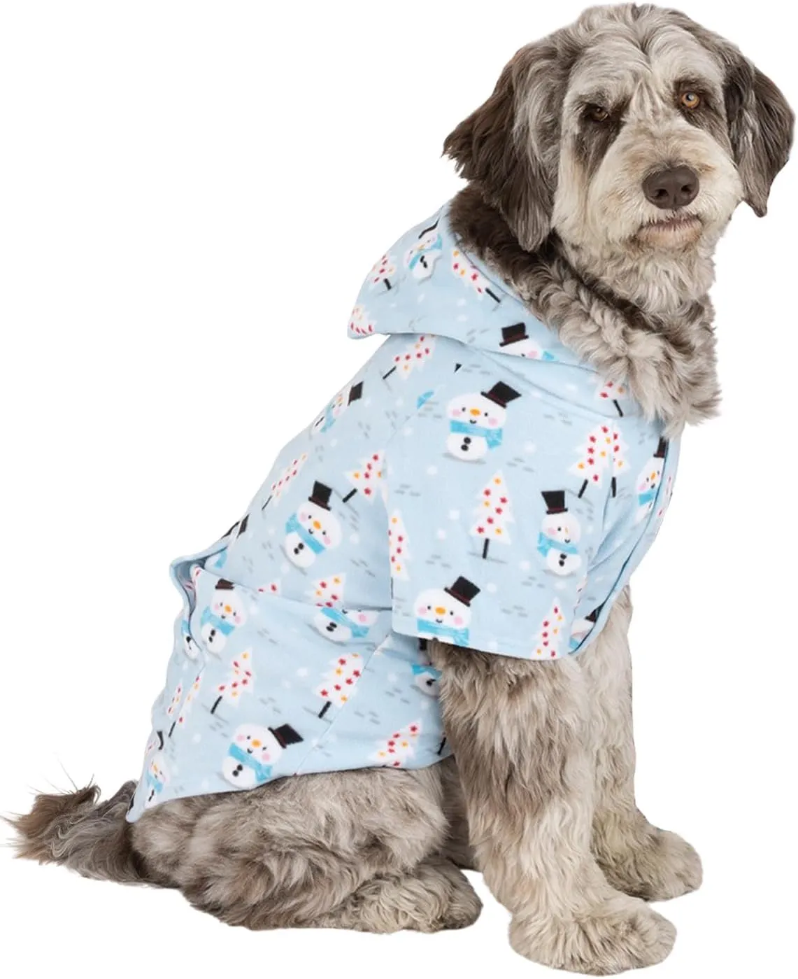 Pet Pjs - Frosty Winter Pet Pjs Fleece Hoodie Sweaters - XXLarge (Fits Up to 120 lbs)