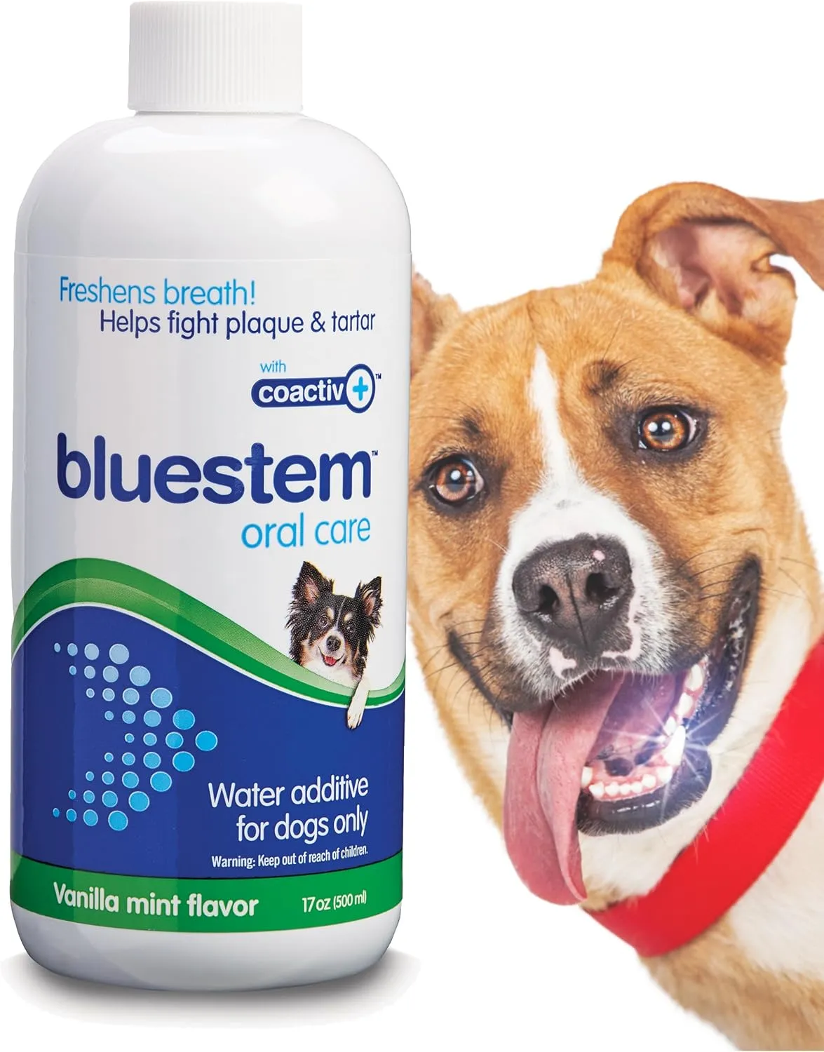 Pet Water Additive Oral Care: for Dogs & Cats Bad Breath, Dental Rinse Freshener Treats Plaque & Teeth Tartar. Dog & Cat Mouth Clean Health Treatment for Pets Drinking Bowl (Vanilla Mint (Dogs Only))