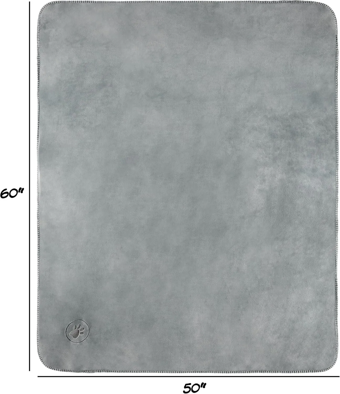 PETMAKER Waterproof Pet Blanket - 50x60-Inch Reversible Sherpa Fleece Throw Protects Couches, Cars, and Beds from Spills, Stains, and Fur (Gray), Large