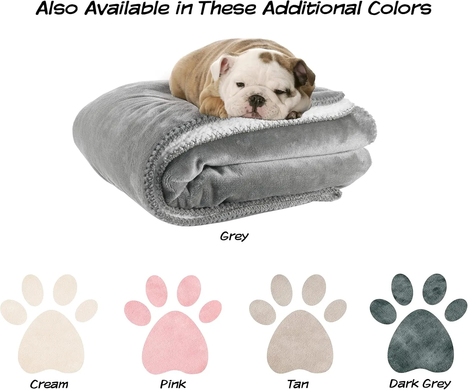 PETMAKER Waterproof Pet Blanket - 50x60-Inch Reversible Sherpa Fleece Throw Protects Couches, Cars, and Beds from Spills, Stains, and Fur (Gray), Large