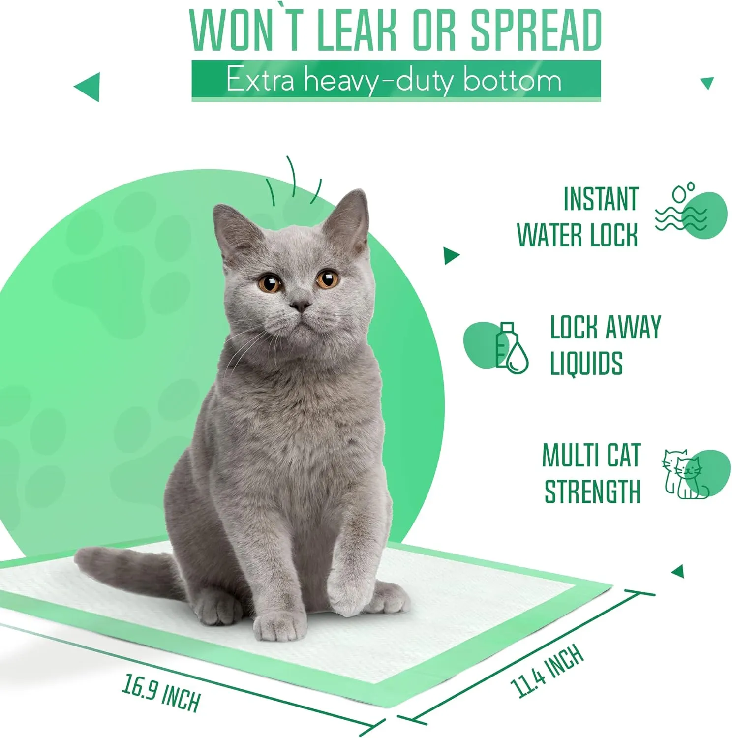 PETSWORLD Multi Cat Pad Refills for Cats Breeze Litter System, Ultra-Absorbent, Quick Dry - (100 Count, Unscented)