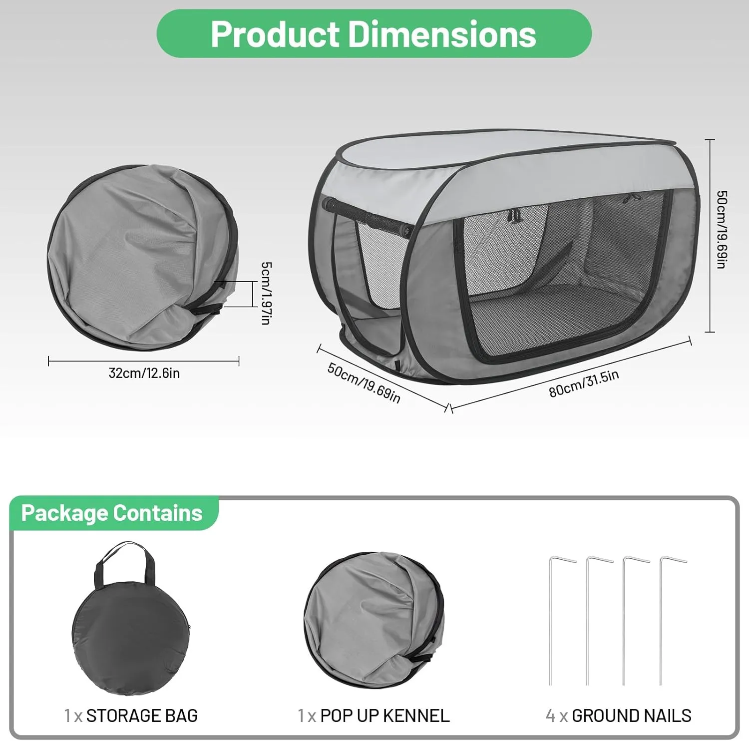 Portable Soft Dog Crate Pop Up Collapsible Dog Cat Kennel Travel Dog Enclosure Indoor Outdoor Large Dog Bed Foldable Crate for PetsLittle Gray and Dark Gray-Small
