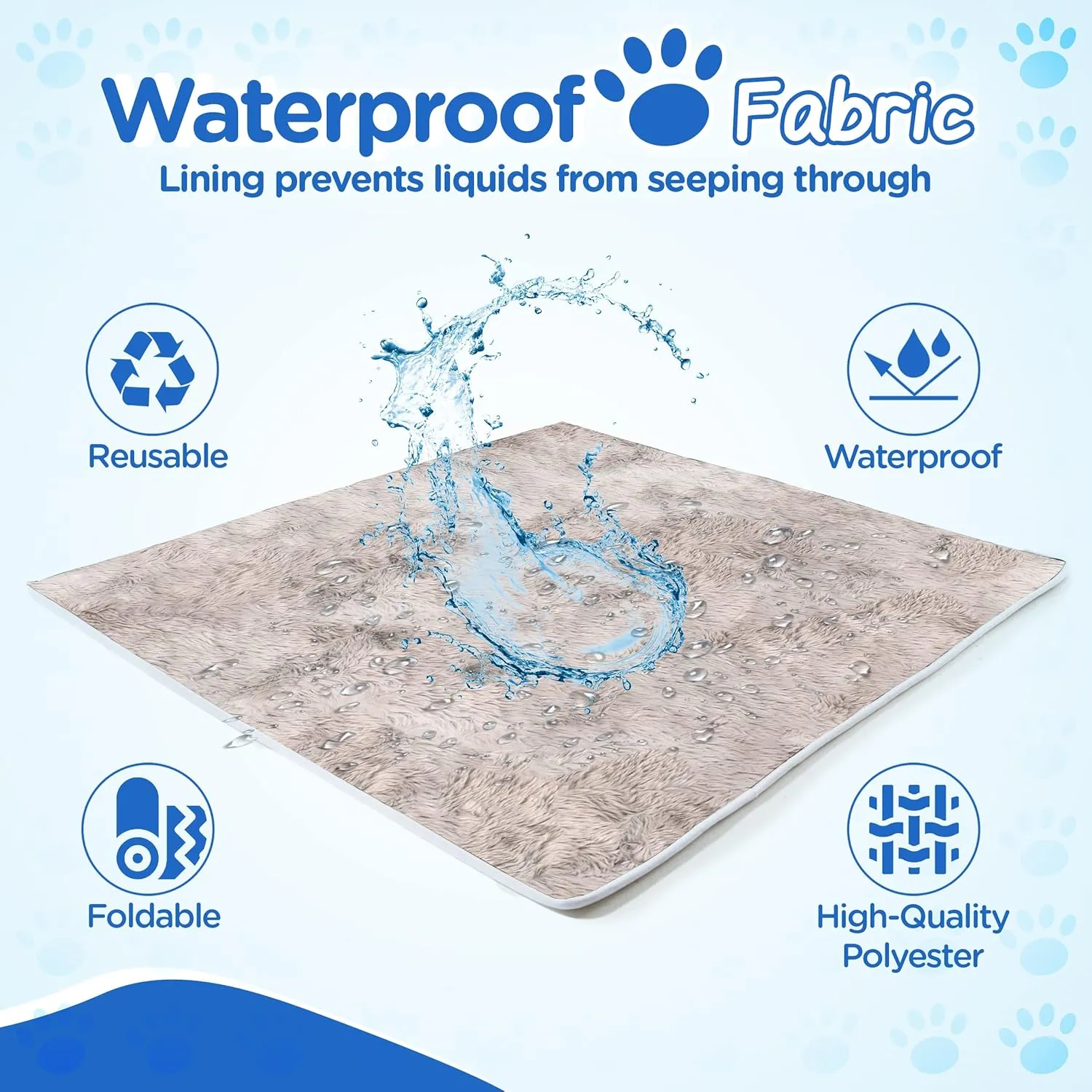 PupProtector Waterproof Throw Blanket for Dogs and Cats, Pet Blanket Cover for Couches, Sofas, Beds, Car Seats, Furniture, Calming Soft Faux Fur, Grey, Original (60" L x 50" W)