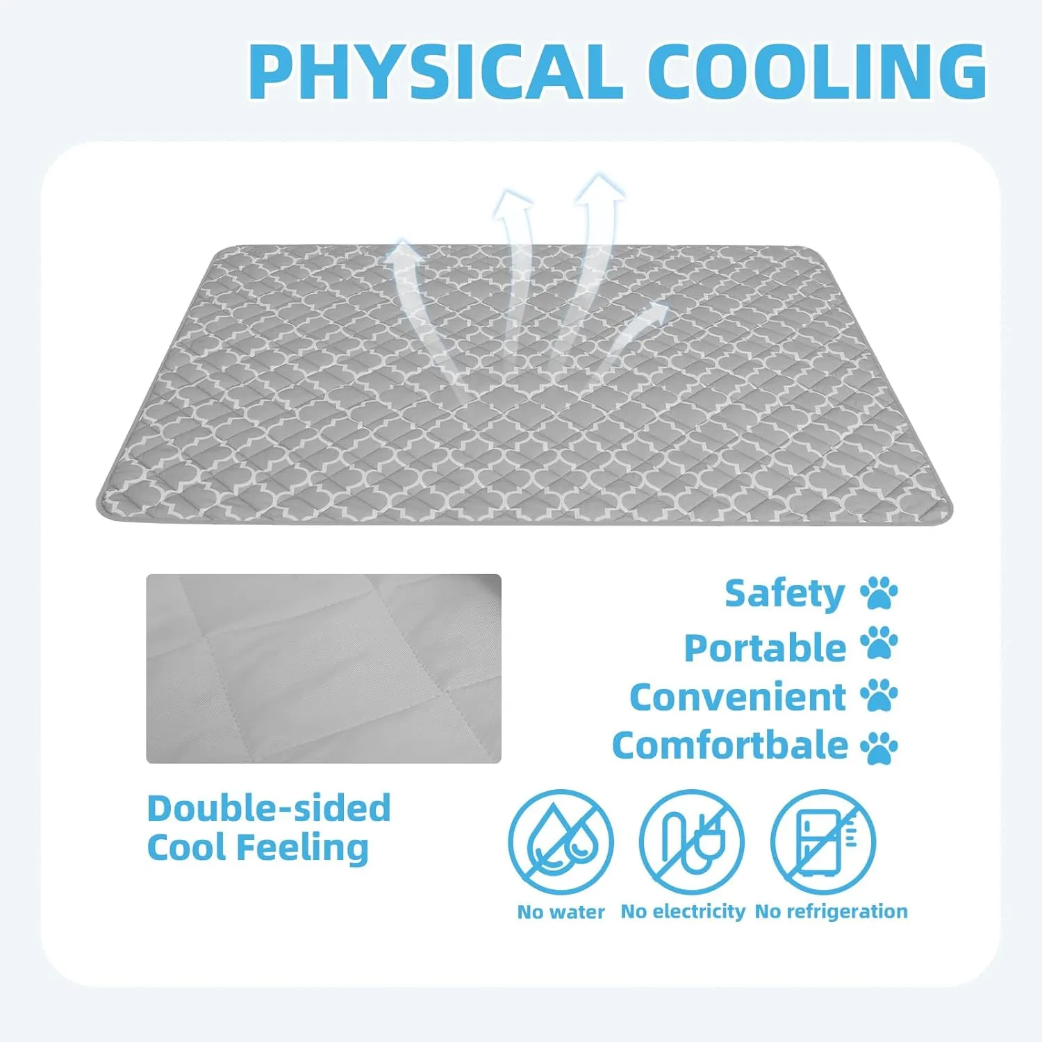 PUPTECK Dog Cooling Mat for Medium Large Dogs, Cooling Blanket for Kennels Crate Floor, Pets Pad Bed for Dog Cat Summer Sleeping Outside, Washable & Portable, Large 28"x40"