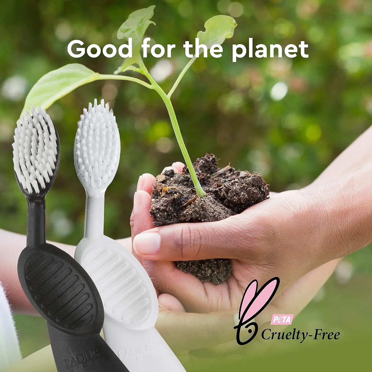 RADIUS Toothbrush Flex Brush Right Hand Unit BPA Free and ADA Accepted Designed to Improve Gum Health and Reduce The Risk of Gum Disease, Black/White, 1 Count
