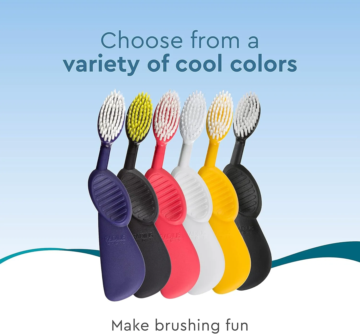 RADIUS Toothbrush Flex Brush Right Hand Unit BPA Free and ADA Accepted Designed to Improve Gum Health and Reduce The Risk of Gum Disease, Black/White, 1 Count